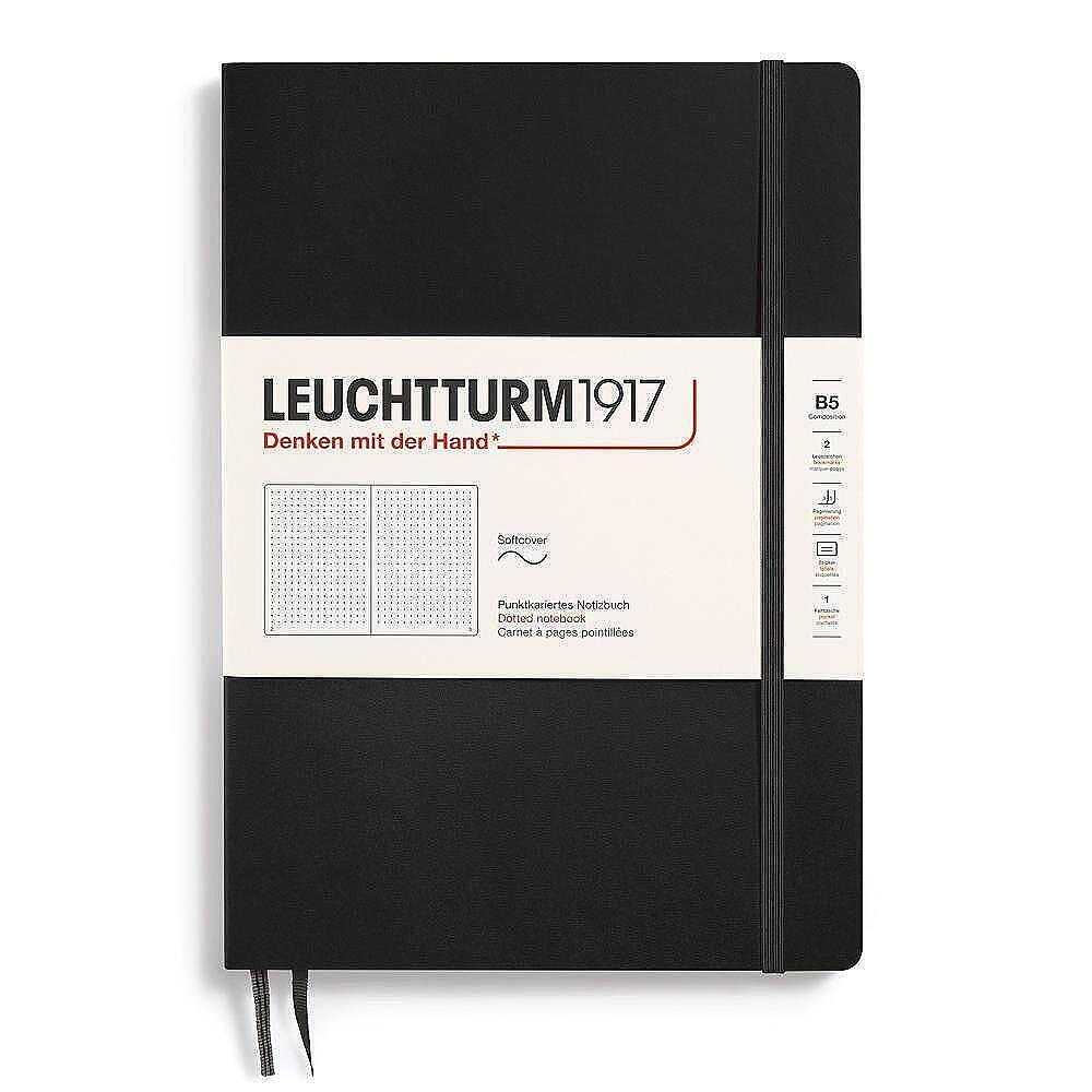 Тефтер B5 Leuchtturm1917 Notebook Composition Black, мека корица, на точки