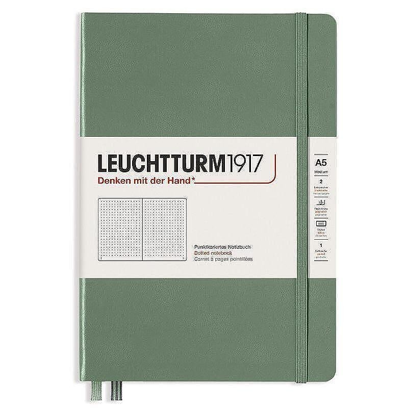 Тефтер А5 Leuchtturm1917 Smooth Colors Collection Olive, твърди корици, на точки