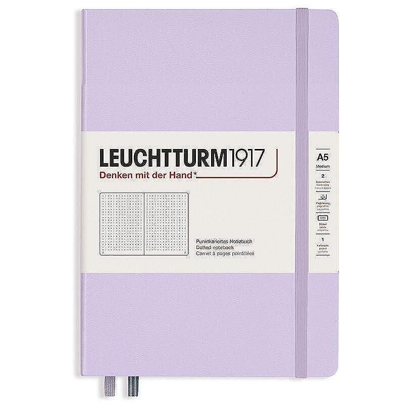 Тефтер А5 Leuchtturm1917 Smooth Colors Collection Lilac, твърди корици, на точки