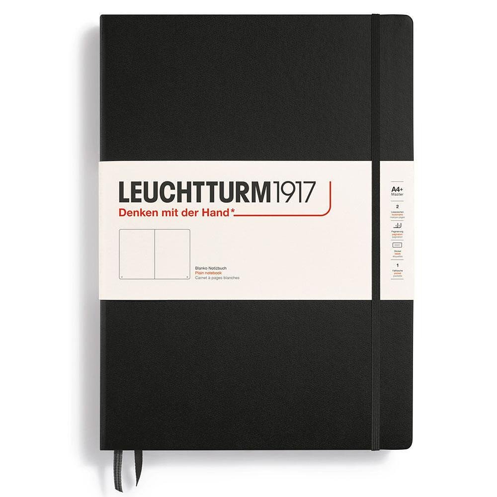 Тефтер А4+ Leuchtturm1917 Notebook Master Classic Black, твърди корици, бели страници