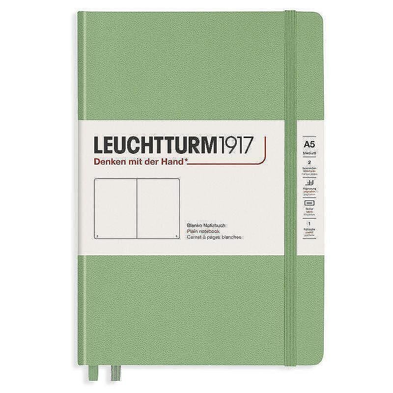 Тефтер А5 Leuchtturm1917 Muted Colors Collection Sage, твърди корици, бели страници