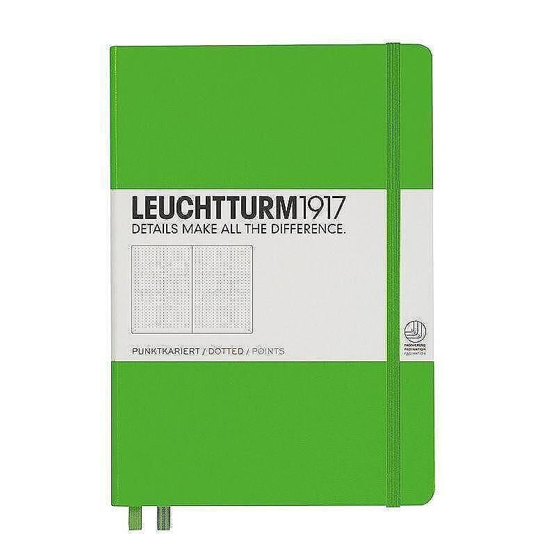 Тефтер А5 Leuchtturm1917 Notebook Medium Fresh Green, твърди корици, на точки