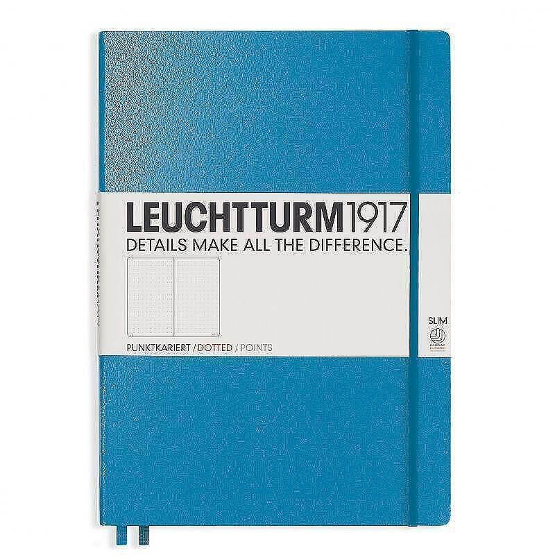 Тефтер А4+ Leuchtturm1917 Notebook Master Slim Nordic Blue, твърда корица, на точки