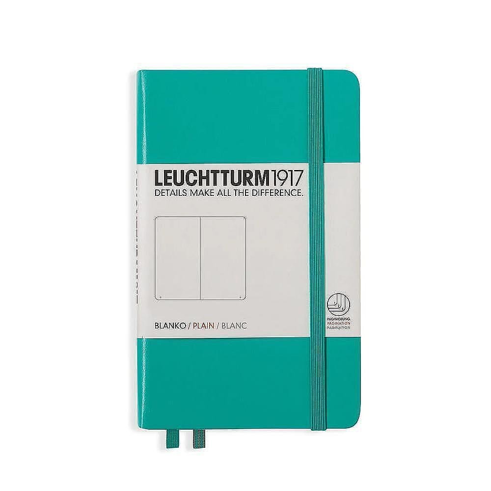 Тефтер А6 Leuchtturm1917 Notebook Pocket Emerald, твърди корици, бели страници