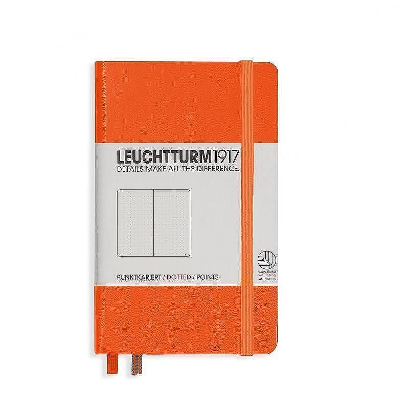 Тефтер А6 Leuchtturm1917 Notebook Pocket Orange, твърда корица, на точки
