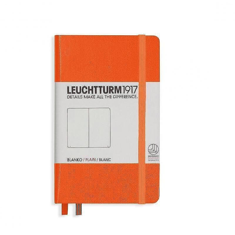Тефтер А6 Leuchtturm1917 Notebook Pocket Orange, твърда корица, бели страници