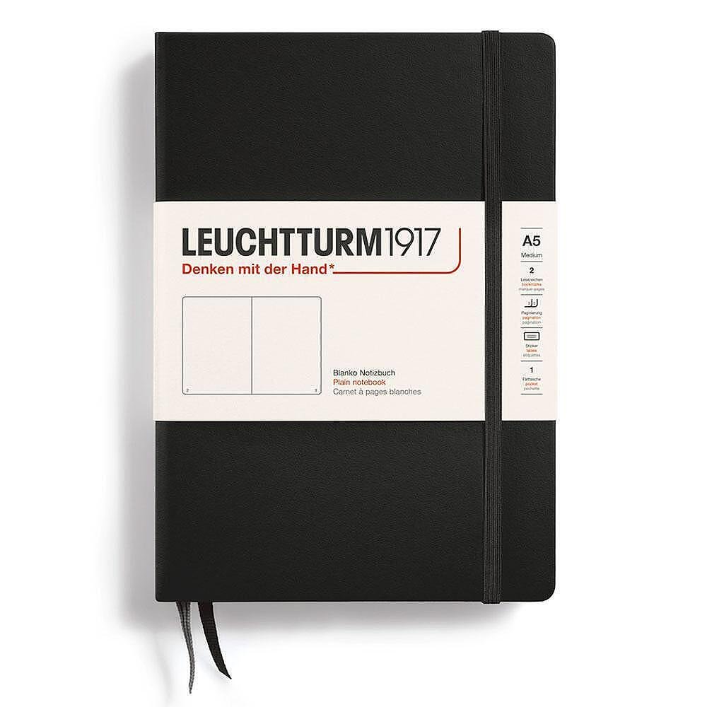 Тефтер А5 Leuchtturm1917 Notebook Medium Black, твърди корици, бели страници