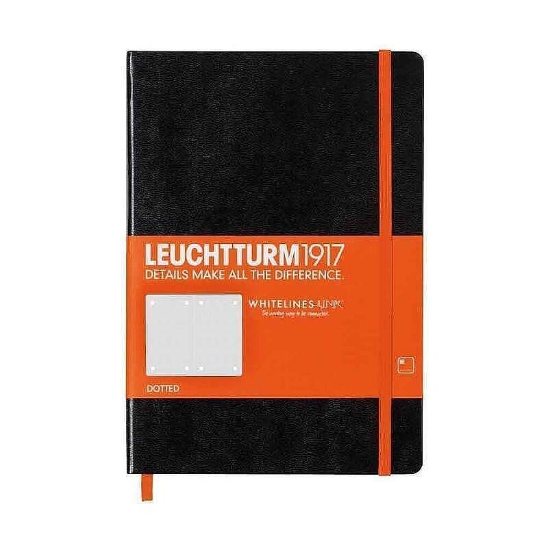 Тефтер А5 Leuchtturm1917 Notebook Whitelines Link, твърди корици, на точки