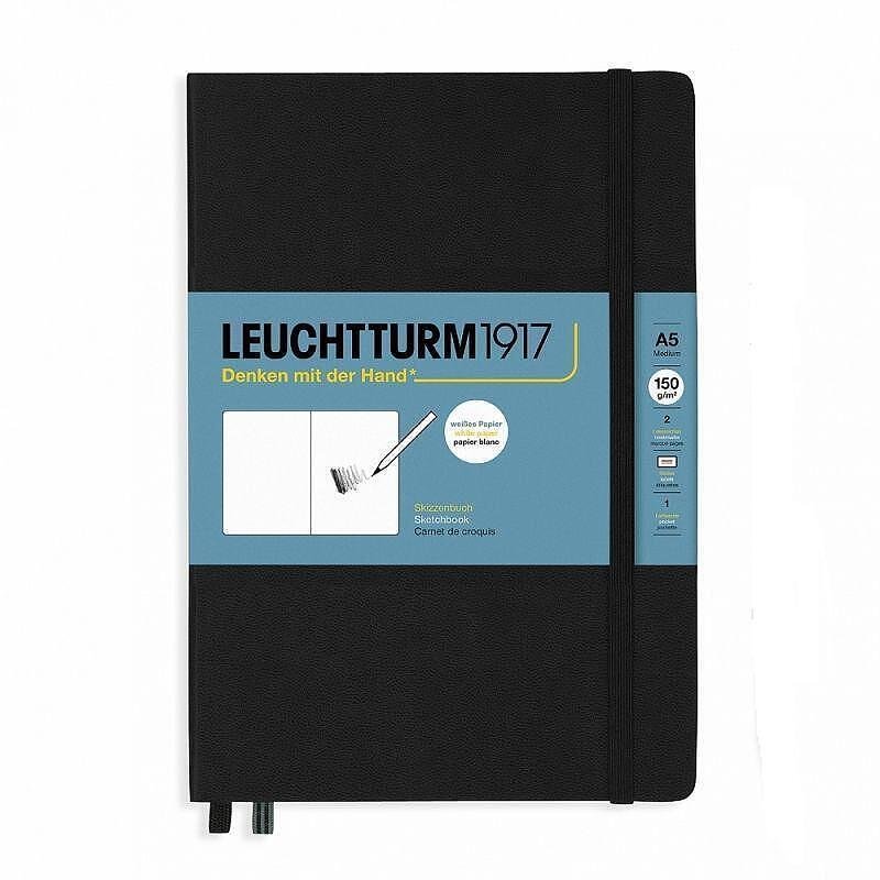 Тефтер А5 Leuchtturm1917 New Sketchbook Medium Black, твърди корици