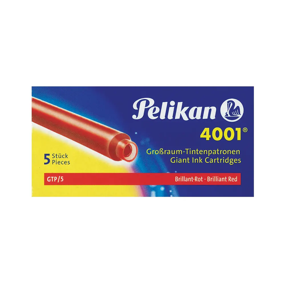 Патрончета Pelikan - дълги, 5x броя, червени