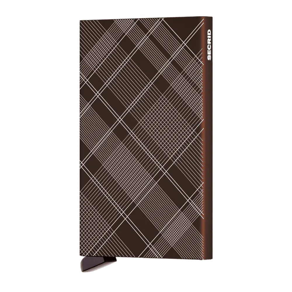 Автоматичен калъф за карти SECRID - Tartan Brown, с RFID защита