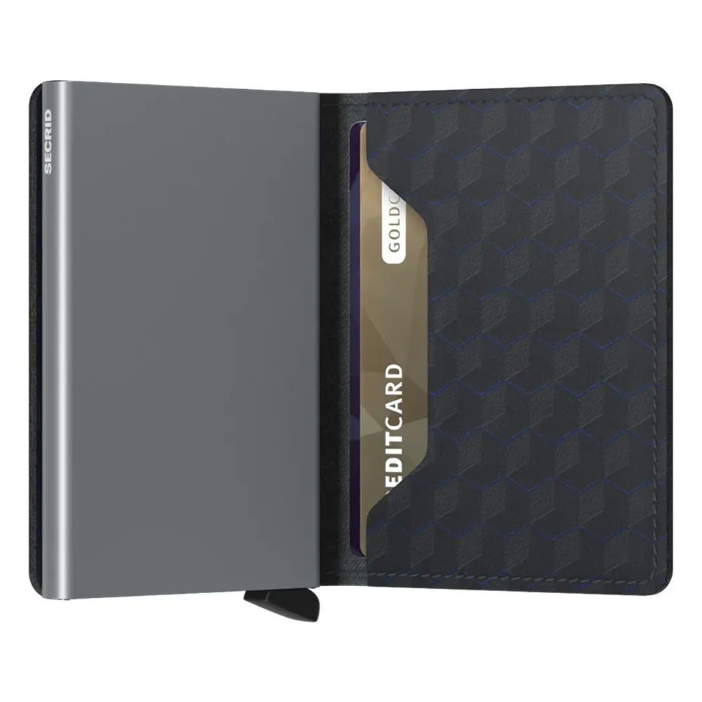 Портфейл SECRID - Slim Optical Black-Titanium, с RFID защита - 2
