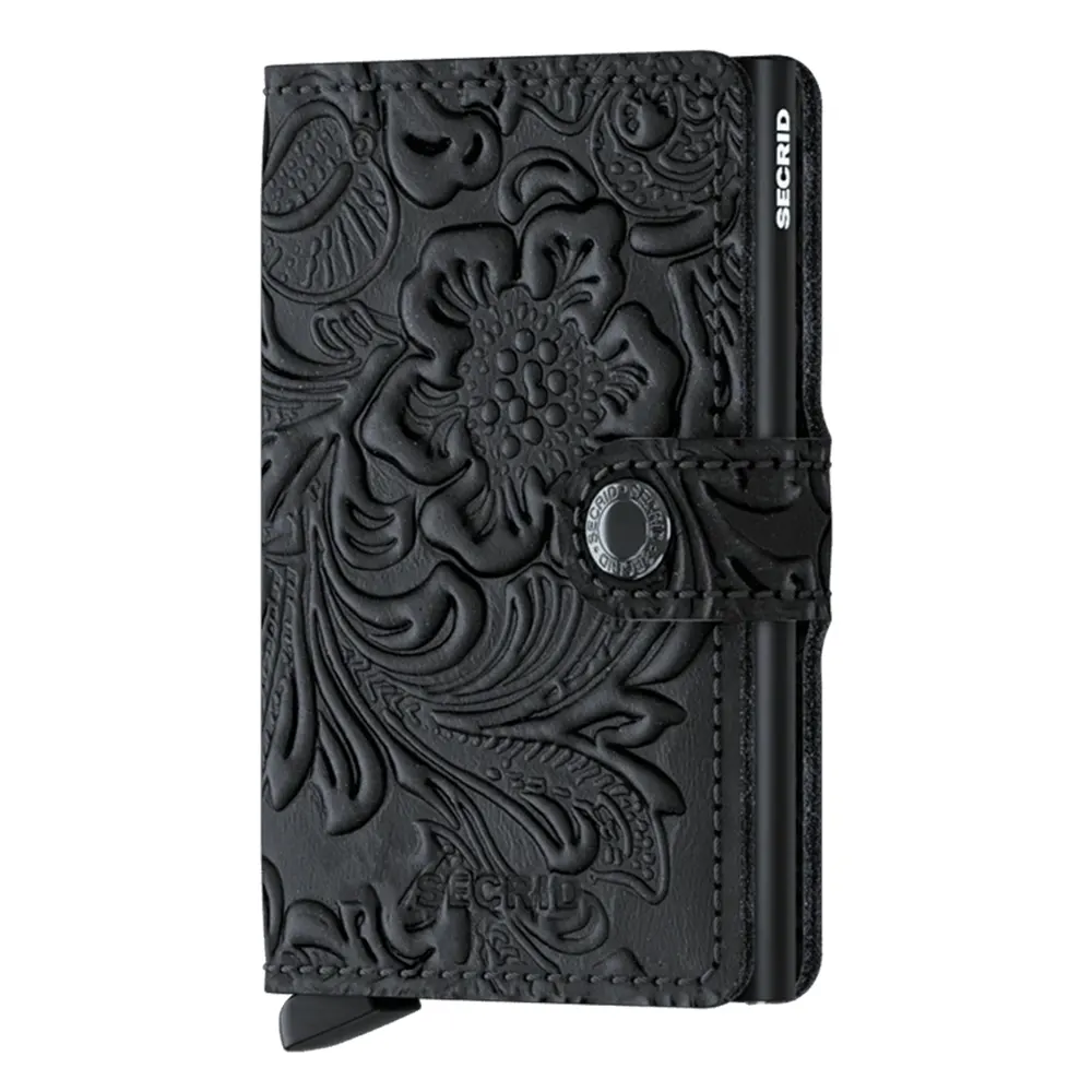Портфейл SECRID - Mini Ornament Black, с RFID защита
