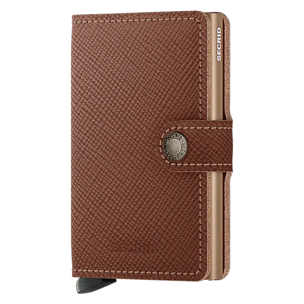 Портфейл SECRID - Mini Saffiano Caramel, с RFID защита