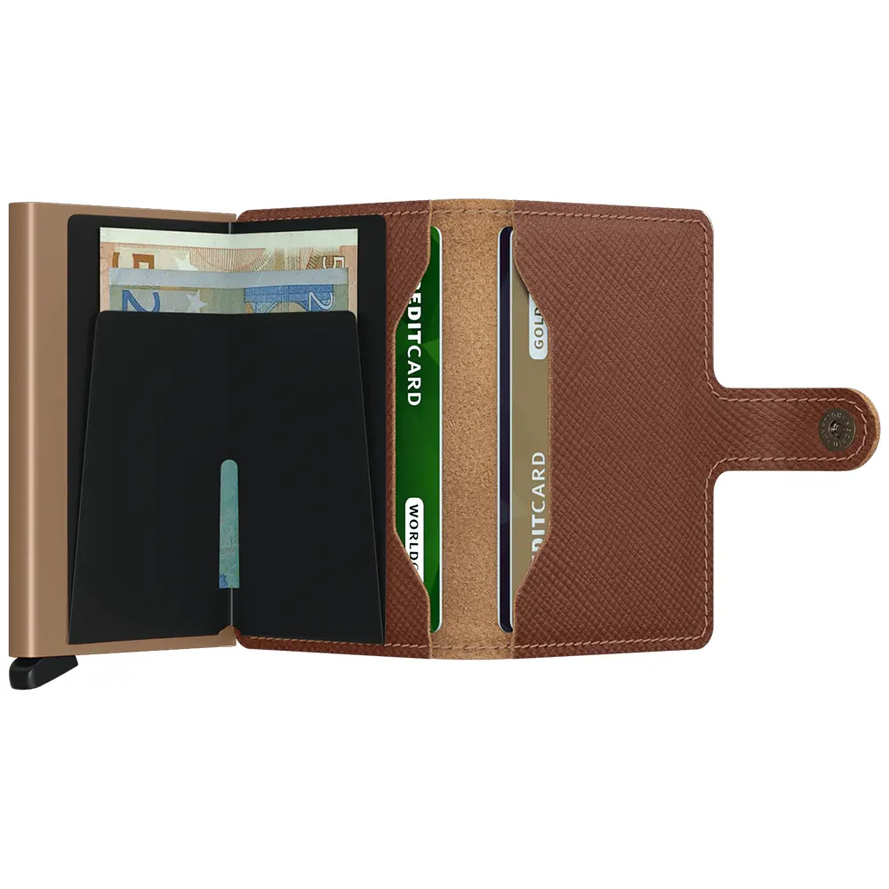Портфейл SECRID - Mini Saffiano Caramel, с RFID защита - 3