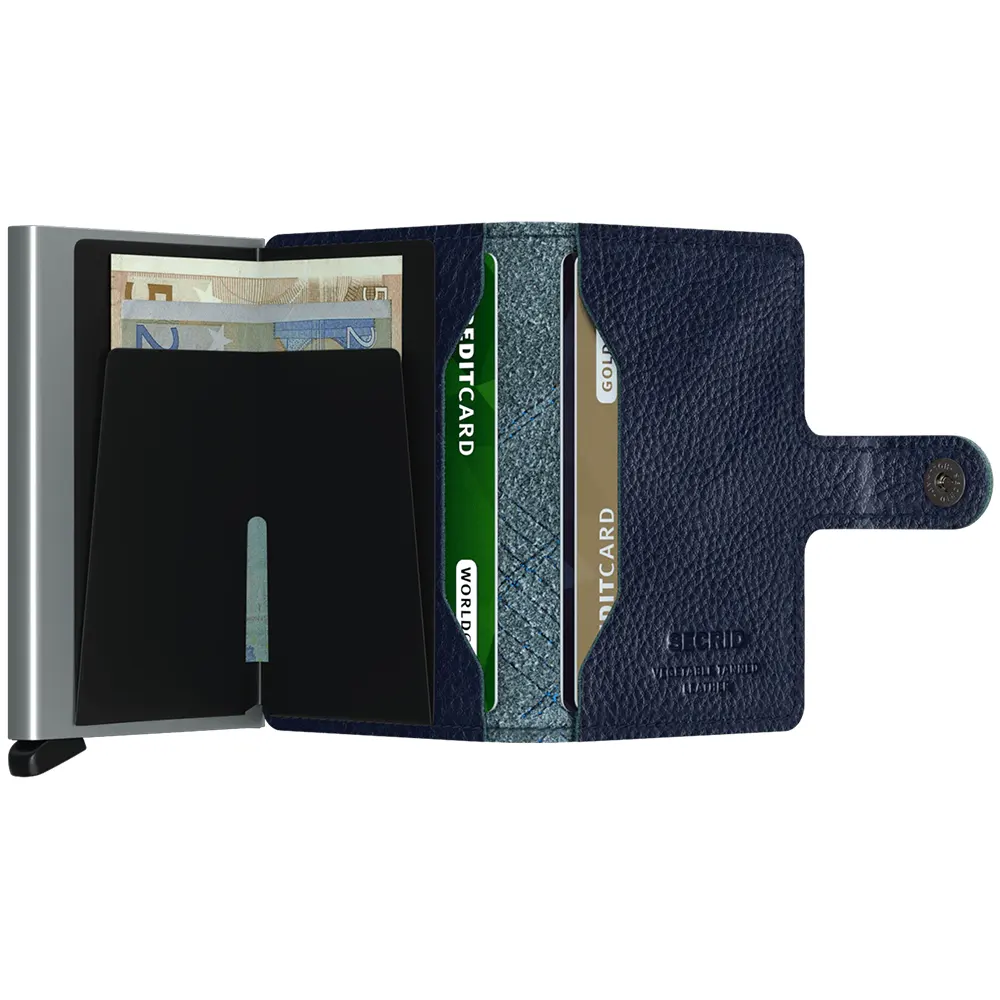 Портфейл SECRID - Mini Stitch Linea Navy, с RFID защита - 3