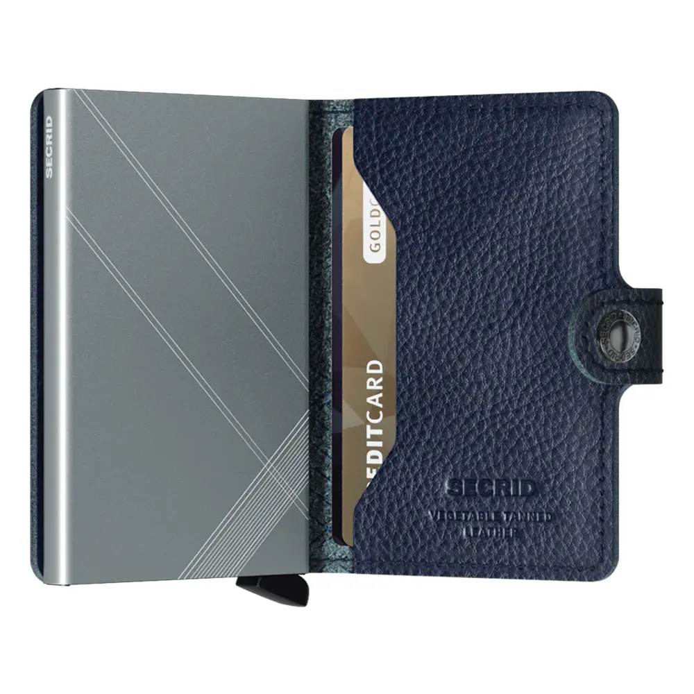 Портфейл SECRID - Mini Stitch Linea Navy, с RFID защита - 2