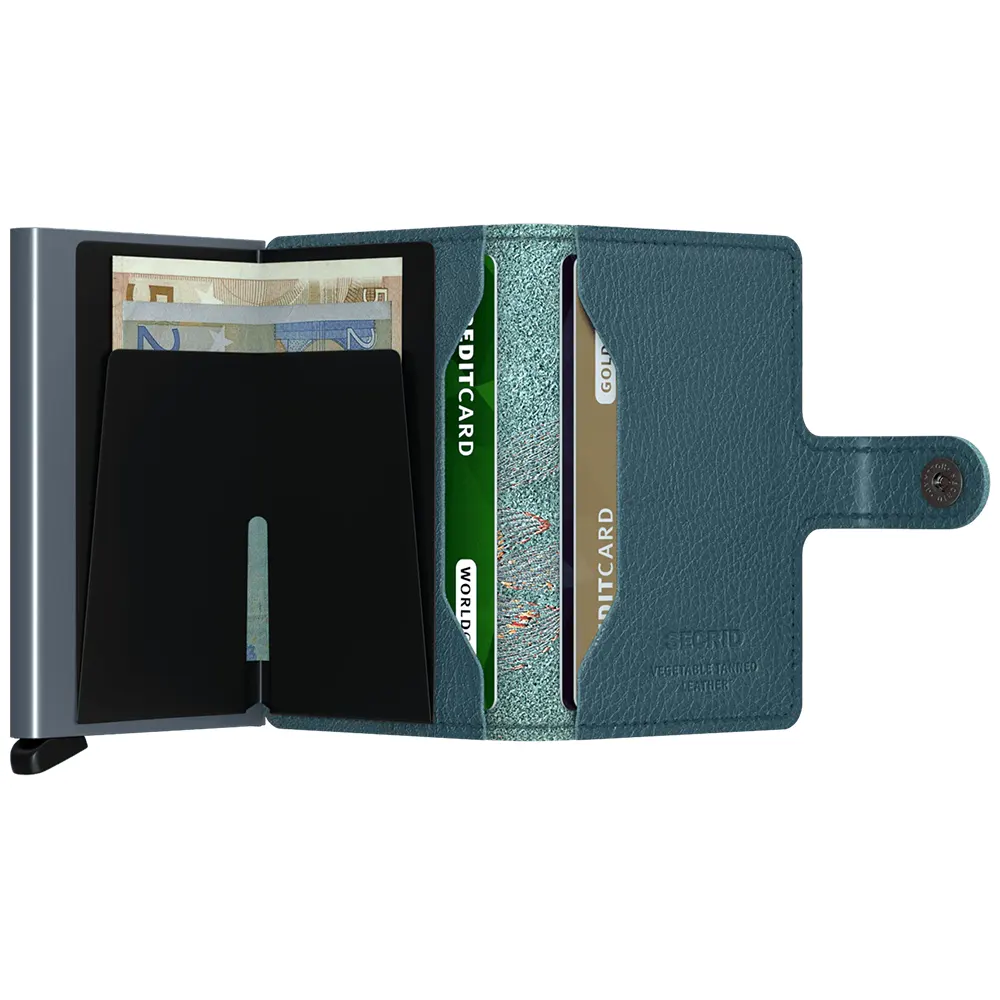 Портфейл SECRID - Mini Stitch Magnolia Petrolio, с RFID защита - 3