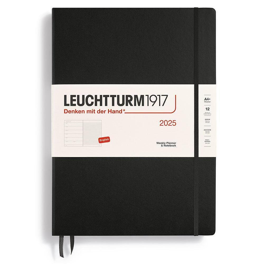 Тефтер A4+ Leuchtturm1917 Weekly Planner and Notebook 2025, Black
