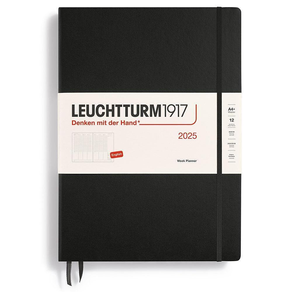 Тефтер A4+ Leuchtturm1917 Week Planner Master 2025, Black