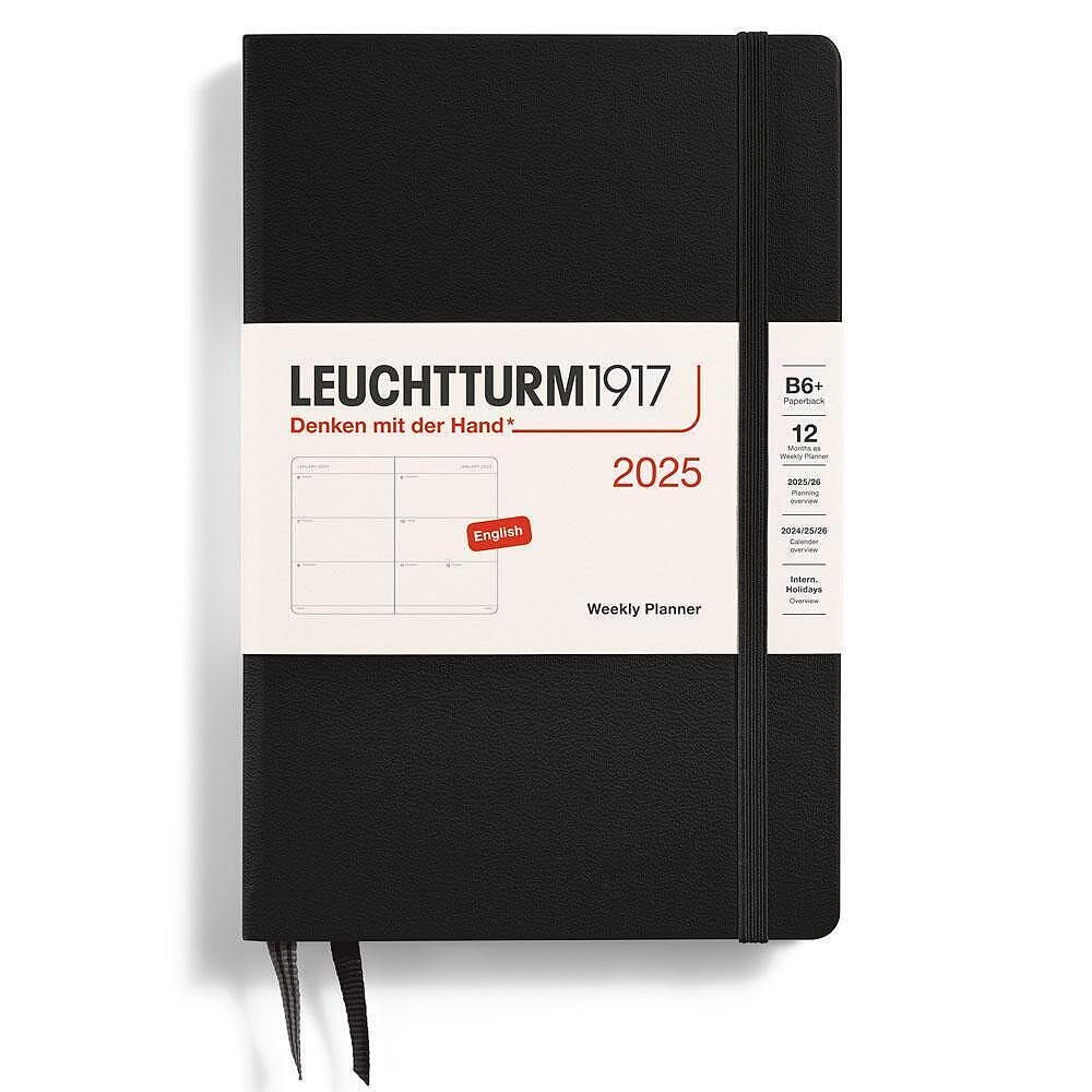 Тефтер B6+ Leuchtturm1917 Weekly Planner Paperback 2025, Black