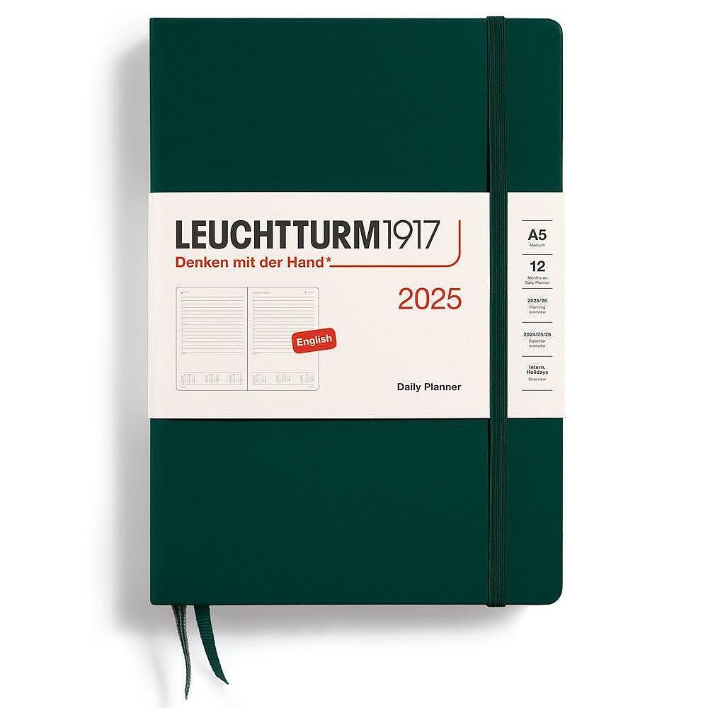 Тефтер А5 Leuchtturm1917 Daily Planner 2025, Forest Green