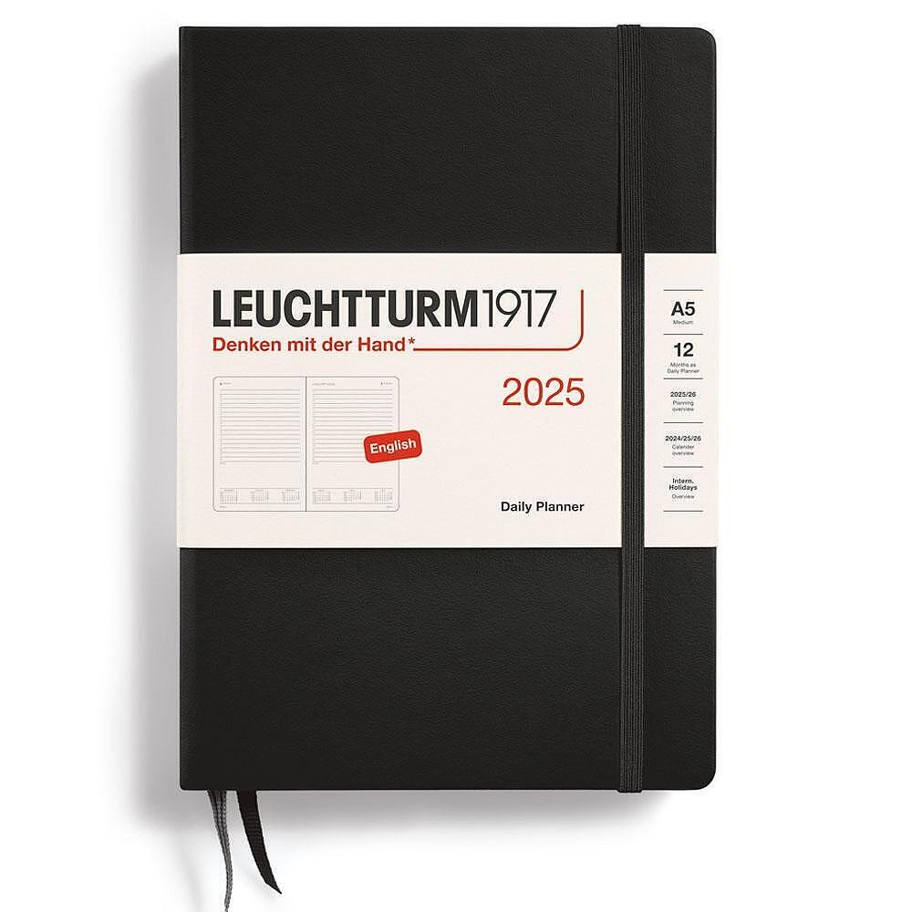 Тефтер А5 Leuchtturm1917 Daily Planner 2025, Black