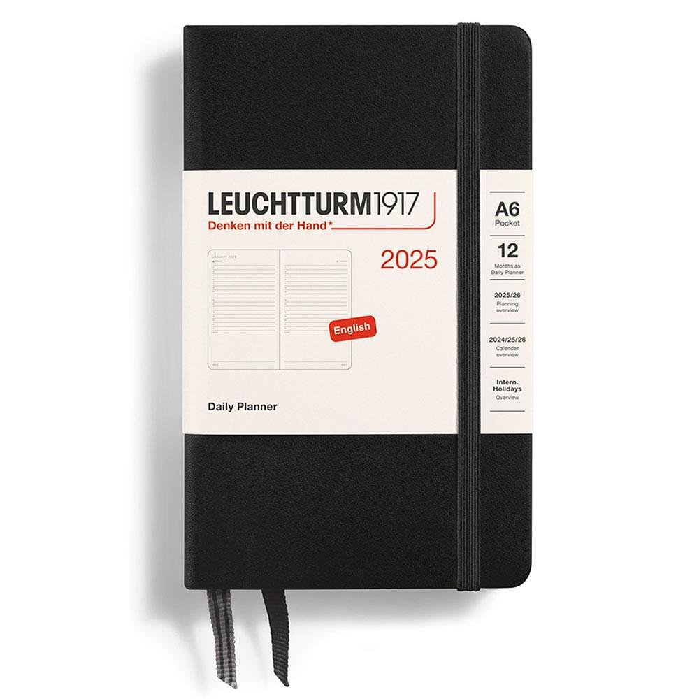 Тефтер A6 Leuchtturm1917 Daily Planner Pocket 2025, Black