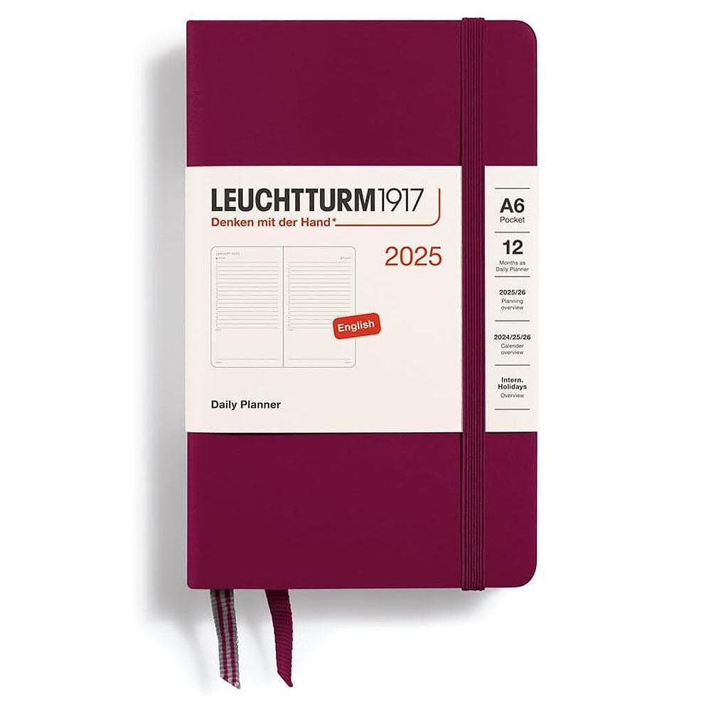 Тефтер A6 Leuchtturm1917 Daily Planner Pocket 2025, Port Red