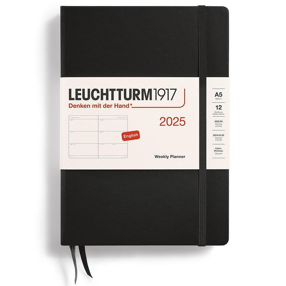 Тефтер А5 Leuchtturm1917 Weekly Planner 2025, Black