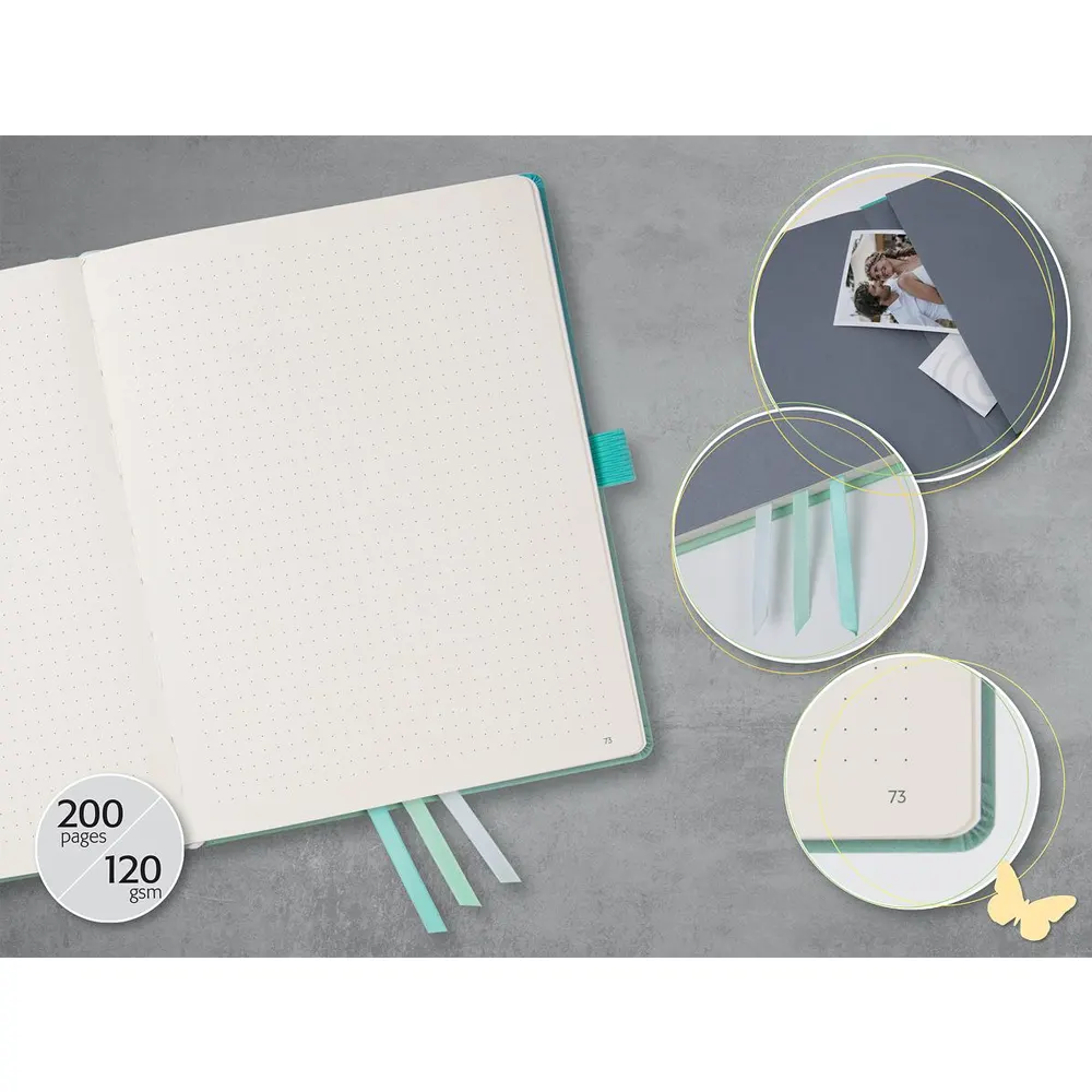 Тефтер Sigel Bullet Journal - Jolie, Gradient Sky, A5+, твърда корица, на точки - 3