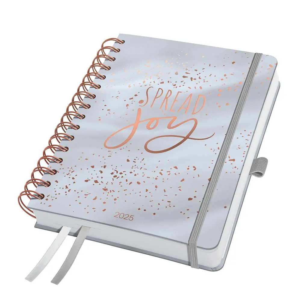 Календар-бележник Sigel - Jolie, Glittery Joy, 2025, A5, твърда корица