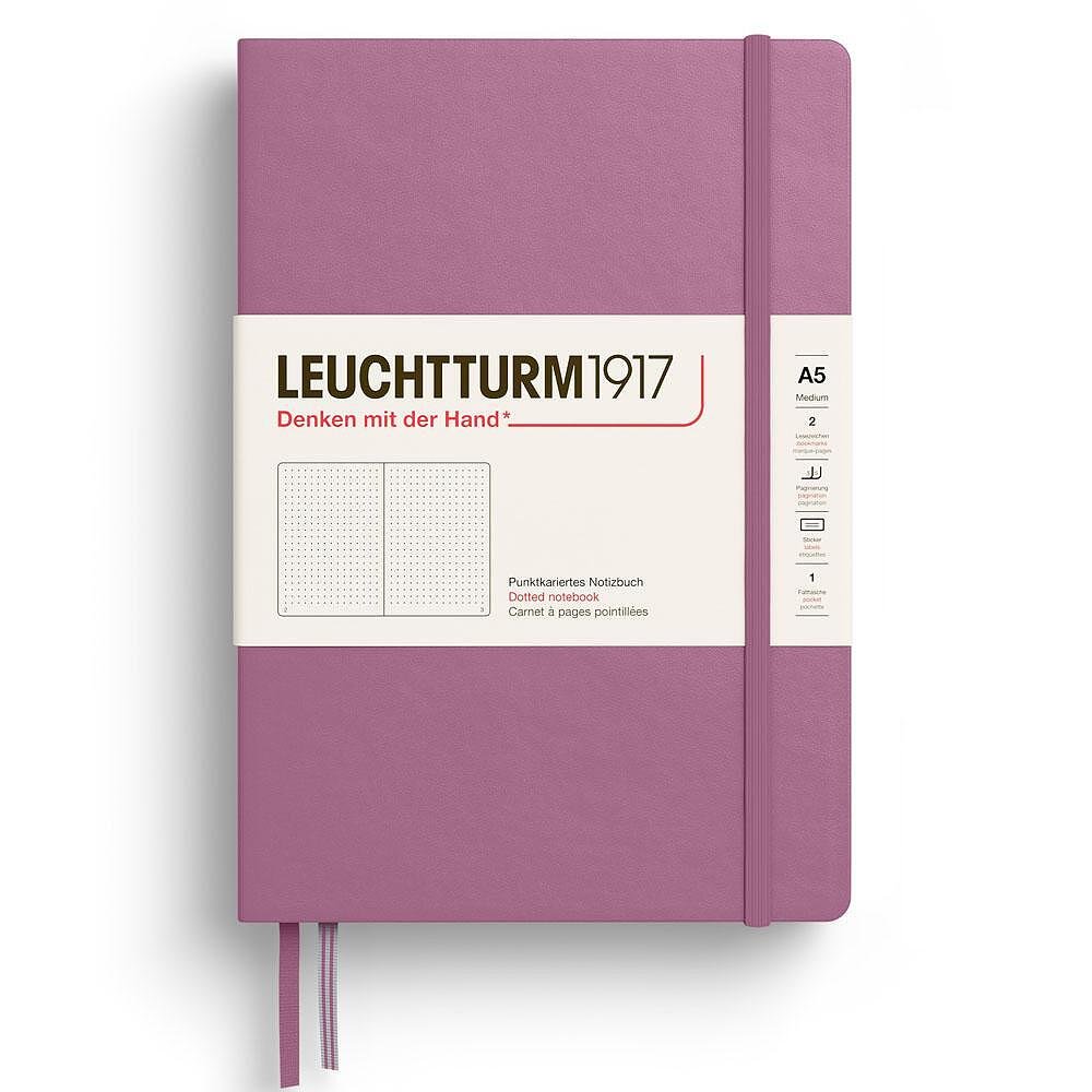 Тефтер Leuchtturm1917 New Colours 2025 - Dusty Rose, A5, твърди корици, на точки