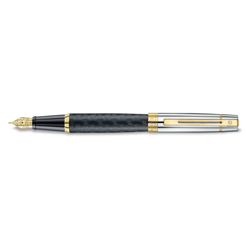 Писалка Sheaffer 300 - Engraved Matt Black Barrel and Shine Chrome Cap, размер М - 2