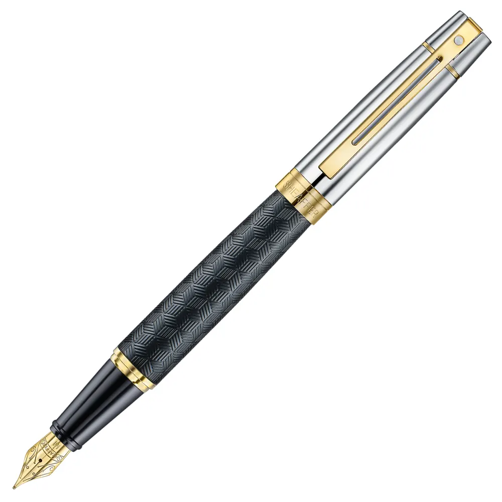 Писалка Sheaffer 300 - Engraved Matt Black Barrel and Shine Chrome Cap, размер F