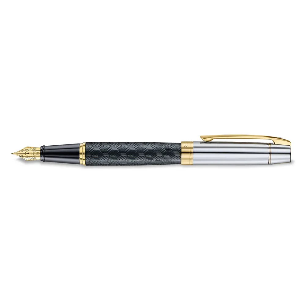 Писалка Sheaffer 300 - Engraved Matt Black Barrel and Shine Chrome Cap, размер F - 3