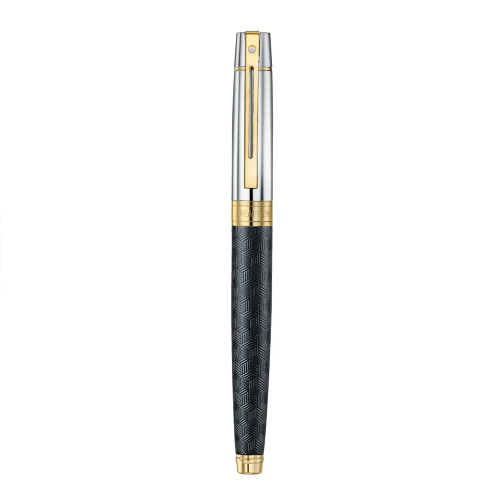 Писалка Sheaffer 300 - Engraved Matt Black Barrel and Shine Chrome Cap, размер F - 4