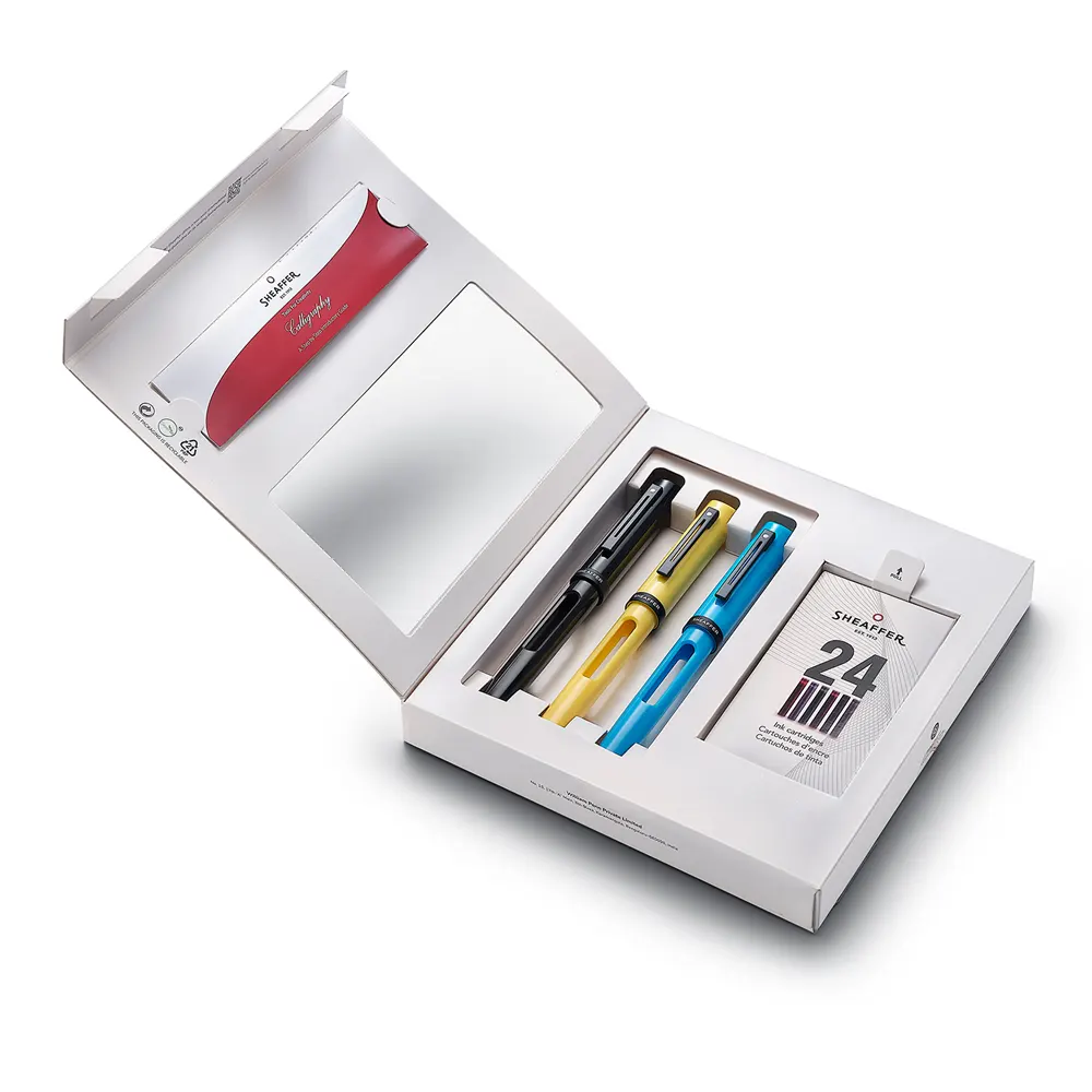 Калиграфски комплект Sheaffer - Maxi Kit, 3 бр писалки и 24 патрончета - 8