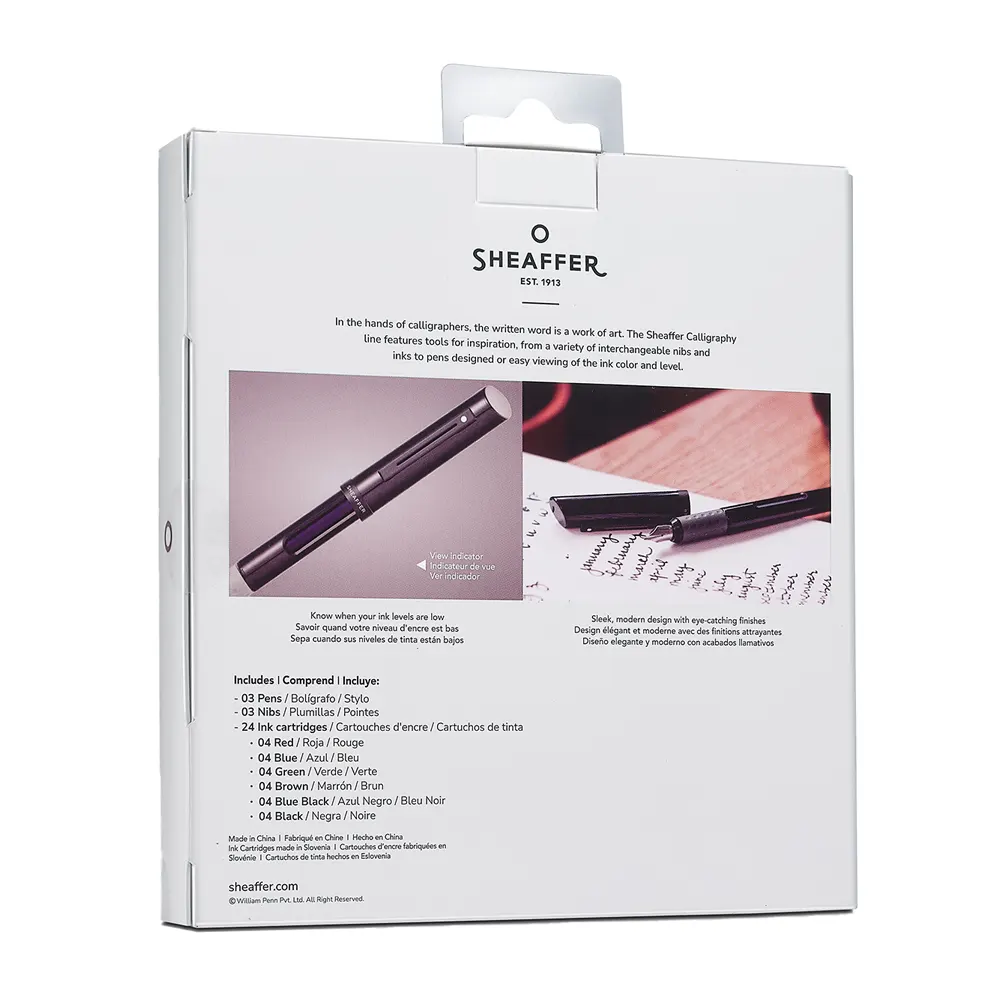 Калиграфски комплект Sheaffer - Maxi Kit, 3 бр писалки и 24 патрончета - 9