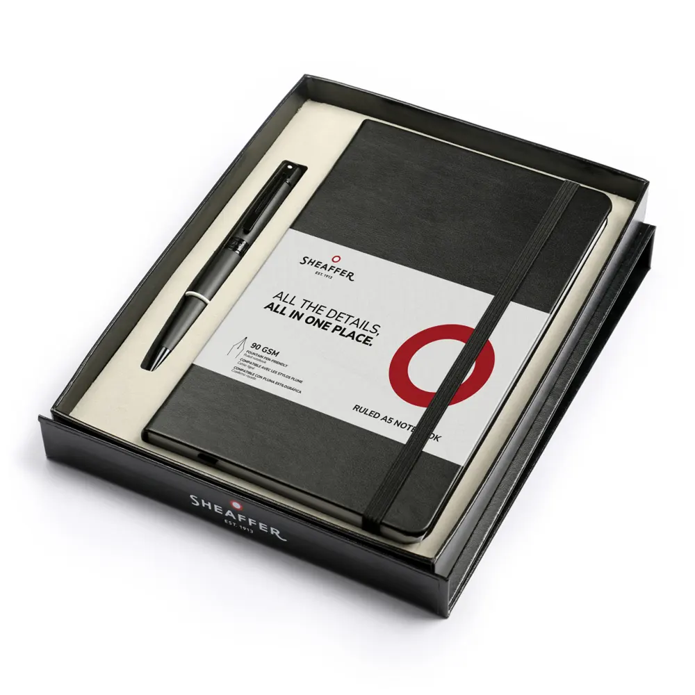 Комплект Sheaffer - химикалка 300 Matte Black и тефтер А5 - 4
