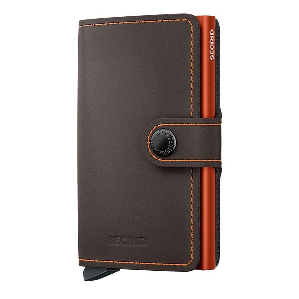 Портфейл SECRID - Mini Matte Tuffle & Orange, с RFID защита