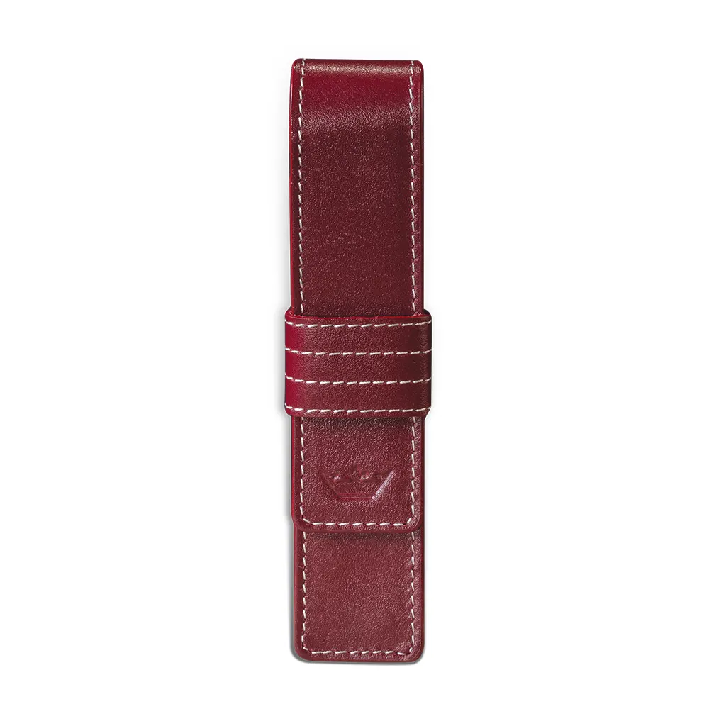 Комплект тефтер Princ Leather Business 885 + калъф за пищещо средство, в цвят бордо - 4