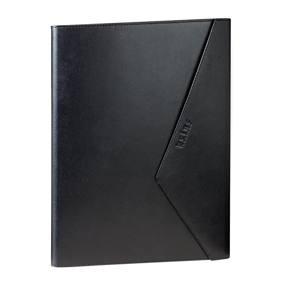 Кожена папка Princ Leather, A4, черна, с капак