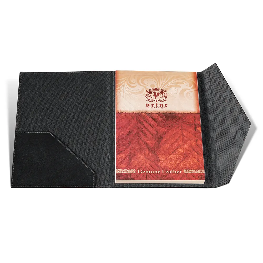 Кожена папка Princ Leather, A4, черна, с капак - 3