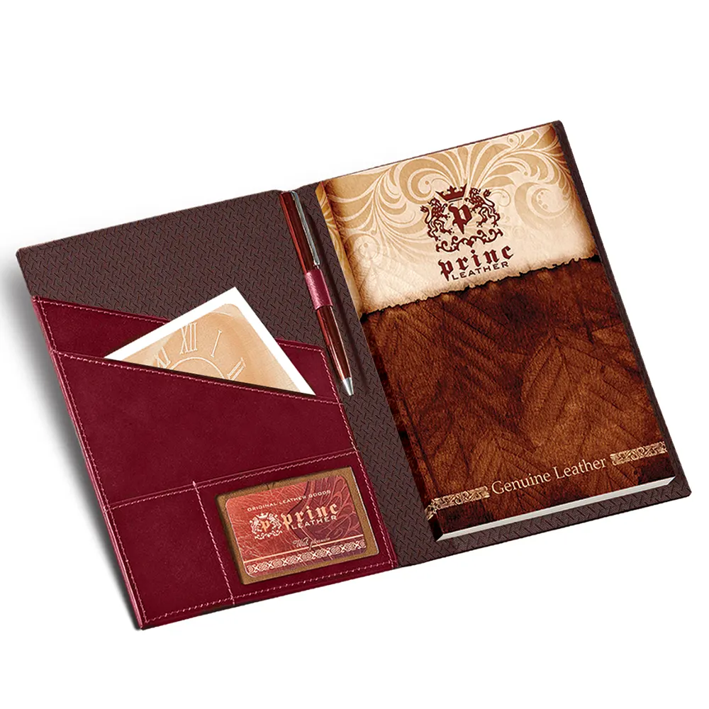 Кожена папка Princ Leather, А4, бордо - 2