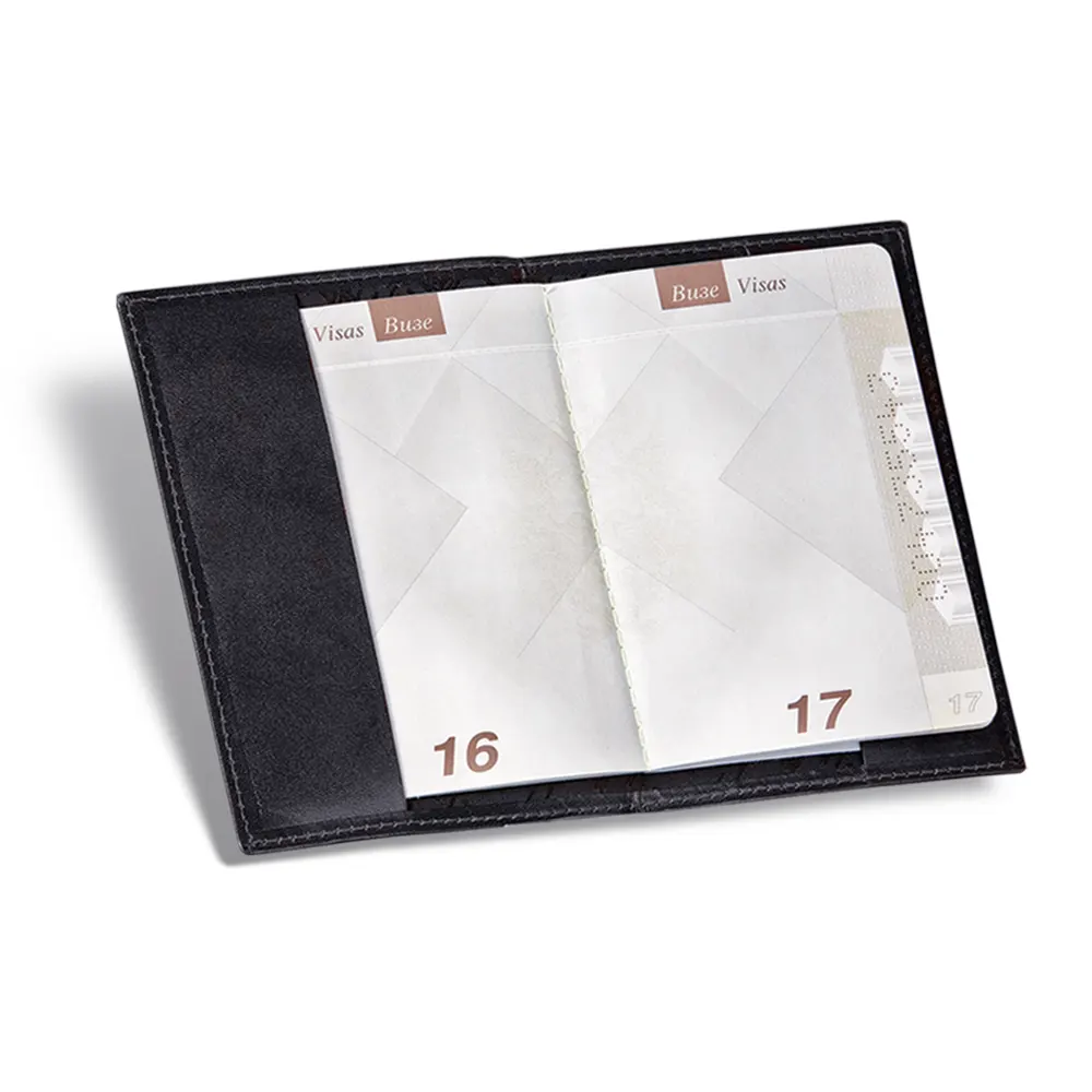Калъф за паспорт Princ Leather, черен - 2