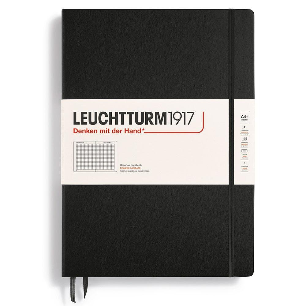 Тефтер А4+ Leuchtturm1917 Notebook Master Classic Black, твърди корици, на квадрати