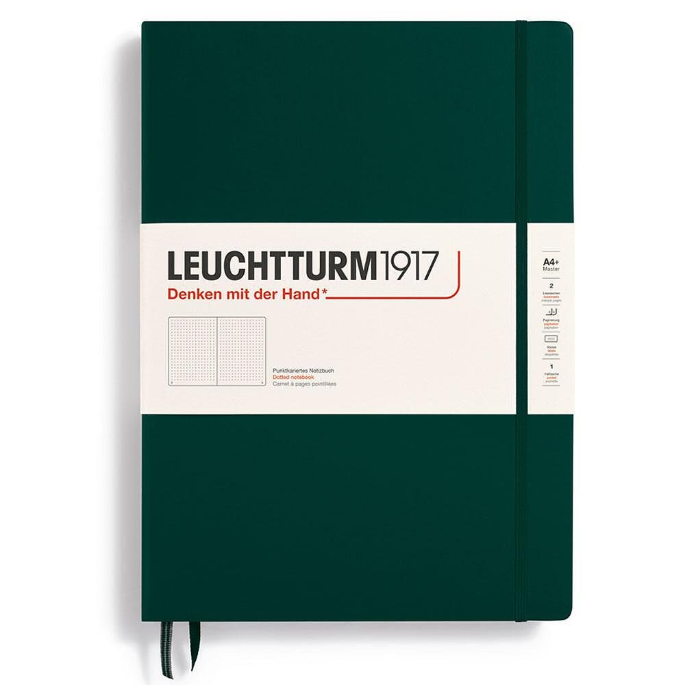 Тефтер А4+ Leuchtturm1917 Notebook Master Classic Forest Green, твърди корици, на точки