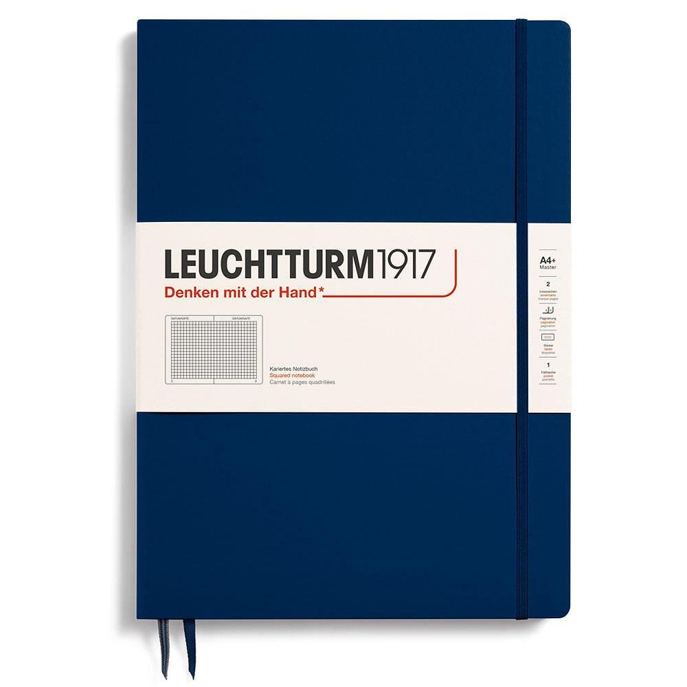 Тефтер А4+ Leuchtturm1917 Notebook Master Slim Navy, твърда корица, на квадрати