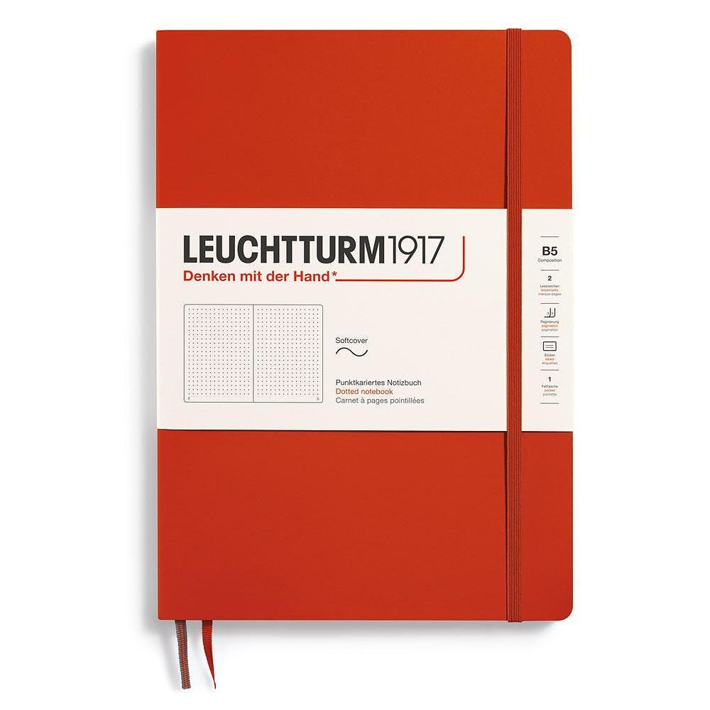 Тефтер B5 Leuchtturm1917 Notebook Composition Fox Red, мека корица, на точки
